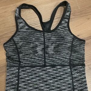 Women's Black/Gray Striped Sports Bra Top